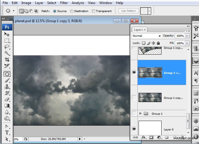 Castle in the Sky, castle in the clouds, dreamy landscape, mysterious, illustration, fantastic, rainbow effect in photoshop